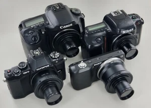 1.25" Prime Focus Telescope Adapter w/Filter - Canon, Nikon, Micro 4/3, Sony E - Picture 1 of 7