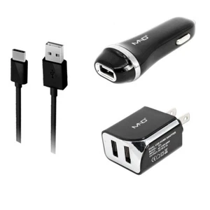 Caricabatterie USB 3 in 1 Type-C per auto, casa, per HTC U11, U Ultra, U Play, 10, Bolt, 10 evo - Foto 1 di 5