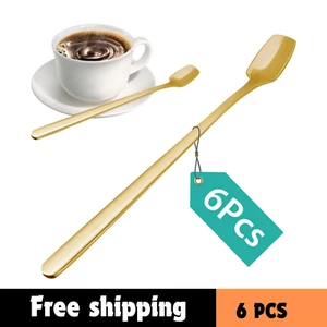 6 PCS Coffee Spoons Set, Dessert Spoon, Iced Tea Long Handle, Small Teaspoons, S - Picture 1 of 13