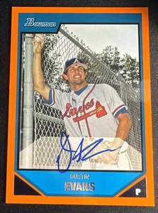 Dustin Evans 2007 Bowman Prospects orange Auto #’d 28/250 #BP122 Atlanta Braves - Bild 1 von 2