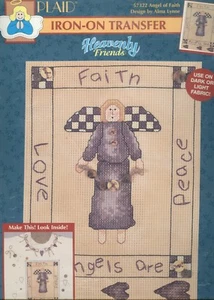 Angel of Faith Alma Lynne Heavenly Friends Iron on Color Transfer Plaid 1995 - Picture 1 of 1
