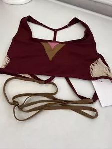One Teaspoon Mayflower Bralette Merlot Red Large - Picture 1 of 9