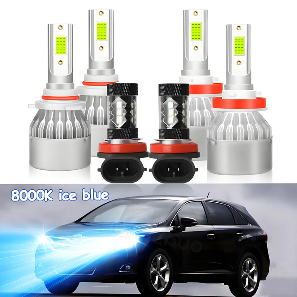 For Toyota Venza 2009-2016 6X COB 8000K LED Fog Lights High/Low Beam Headlight - Image 1 of 4