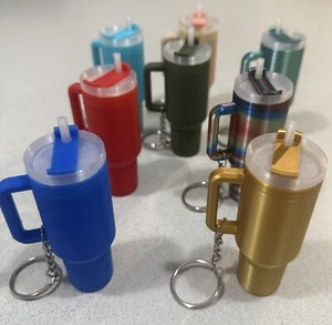 Stanley Inspired Keychain 3d Printed Lip Balm Holder / Screw Off Lid All Colors - Picture 1 of 11