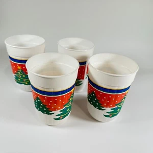 Vintage PackerWare Plastic Christmas Glasses (4) apx 5.5 inches tall - Picture 1 of 5