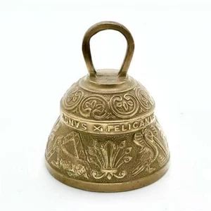 Vintage brass sanctuary / altar bell. Embossed with animals - Picture 1 of 8