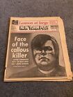 New York Post December 10, 1980 John Lennon at Large Face of the Callous Killer