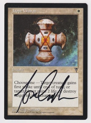Signed Hope Charm LP Visions Artist Greg Spalenka 1996 WOTC MTG Magic Vintage! - Image 1 of 2