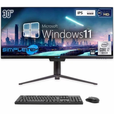 AIO ALL IN ONE I7 21:9 ULTRAWIDE 30" 2K IPS WINDOWS 11 4GB 120GB PC WIFI 6 PC - Image 1 of 4