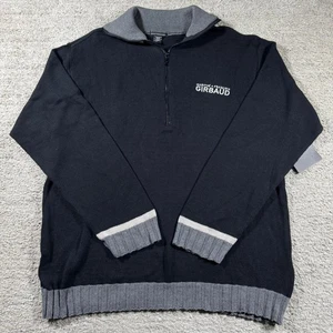 NWT Y2K Marithè Francois Girbaud Black Pullover Knit Quarter Zip Collard Sweater - Picture 1 of 5