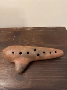 Vintage Ocarina Argilla Flauto Sud America Musicale 12 Fori Patata Dolce Cile - Foto 1 di 10