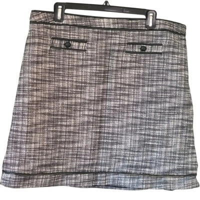 Karl Lagerfield Tweed Mini Skirt Black 16 Classic Business Professional Academia - Image 1 of 4