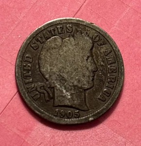 1905 S Barber Dime 90% Silber / Gut - Bild 1 von 2