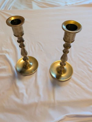 One Pair of Brass Candleholders-7" Tall - Image 1 of 4