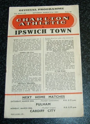 Charlton v Ipswich 1958/59 - Image 1 of 3