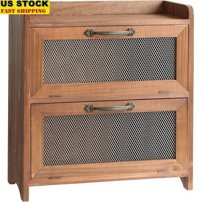 Glass Door Wooden Storage Cabinet Home Office Bathroom Organization Decor New - Image 1 of 4