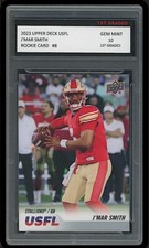 J'MAR SMITH  2023 UPPER DECK USFL 1ST GRADED 10 ROOKIE CARD STALLIONS #8