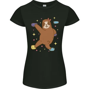 Rock Climbing Sloth Climber Womens Petite Cut T-Shirt - Picture 1 of 23