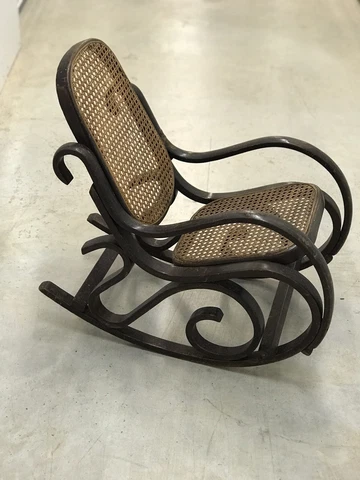 Childs Bentwood Rocker Rocking Chair Antique Caned Seat & Back Thonet? Cover