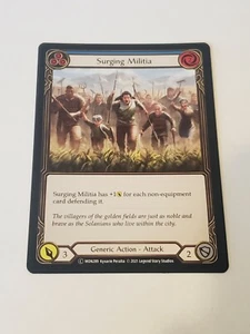 Surging militia (blue) monarch Unlimited edition NM Flesh And Blood tcg - Picture 1 of 2