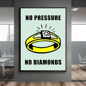 NO PRESSURE Monopoly Game Motivation Work Home Wall Art Decor ed1 Canvas Poster - Picture 1 of 8