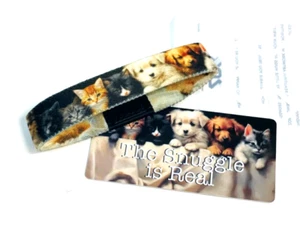 Zox **THE SNUGGLE IS REAL** Silver Sng Med Band w/Card NIP Puppies & Kittens - Picture 1 of 3