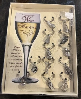 Juego de 12 marcadores de vino Boston Warehouse Foto 1 de 4