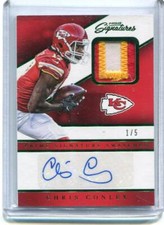 2016 Prime Signatures - CHRIS CONLEY - Autograph Jersey Patch - CHIEFS #d 1/5