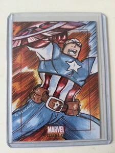 2011 Rittenhouse Marvel Bronze Age 1/1 Captain America Sketch By A.Morales - Picture 1 of 2