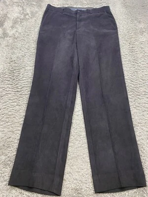 Linea Naturale Pants Men 34x33 Black Corduroy Flat Front Straight Chino Trousers - Image 1 of 4