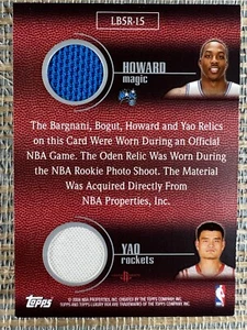 Yao Ming Dwight Howard + 2007-08 Topps Luxury Box Five Piece Relics #LB5R-15 - Picture 1 of 2