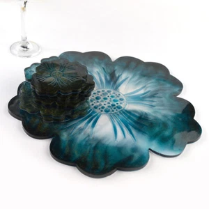 4 pezzi stampo in silicone a forma di fiore decorazione stampo tazza tappetino fai da te arte tazza tappetino stampo - Foto 1 di 12