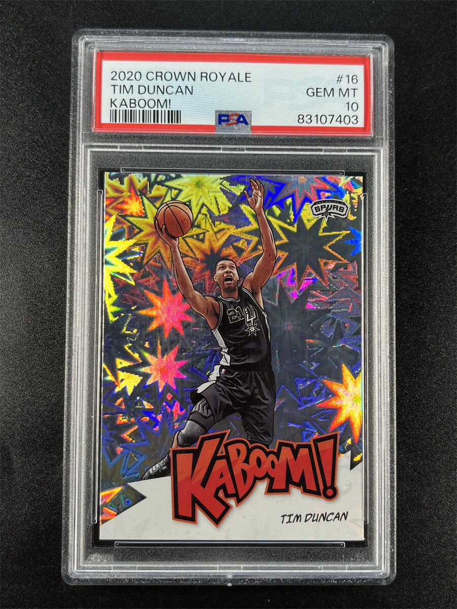 2020-21 Panini Crown Royale Tim Duncan #16 Kaboom! Case Hit SSP PSA 10 GEM MT