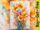 Lush Watercolor Floral Art Print 5X7  6X8 Vibrant Bouquet Home Decor
