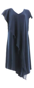 H Halston Jet Set Jersey Mixed Media Midi Dress Navy XL NWOT (708) - Picture 1 of 2