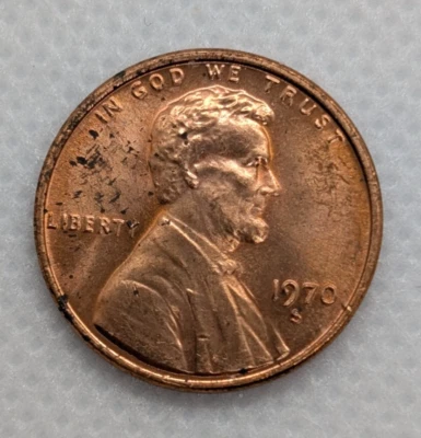 1970 S Lincoln Memorial Cent VF+ Mint Error RPM Floating Roof Faint FG Penny - Image 1 of 4