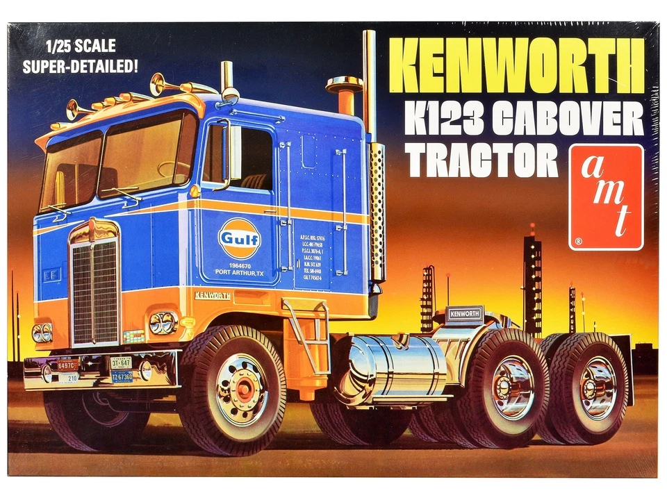 amt 1433 1/25 Kenworth K-123 Cabover Tractor Cab Gulf Skill 3 Model Kit