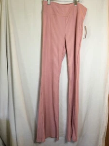 New No Boundaries Pink Rib Flare Pants Juniors Women Many Sizes - Picture 1 of 4