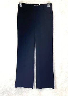 Nuevo Con Etiqueta MAX STUDIO Pantalones Rectos de Lana Negros Talla 2 Bolsillos Completamente Forrados Foto 1 de 4