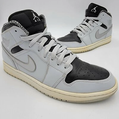 Nike Air jordan 1 Retro Mid Wolf Grey 554724-032 Size 10 US EUC  - Imagem 1 de 4