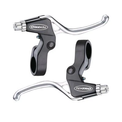 Tektro TS325A Junior Mountain Bike V-Brake Levers 4 Finger - Pair - Silver - Image 1 of 2