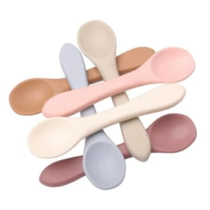 Baby Spoons Feeding Spoons 6 Pack Silicone Feeding Training Spoon for New Borns  - Picture 1 of 3
