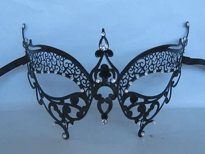 Black Filigree Metal Venetian Party Masquerade Mask No 8 * NEW * - Picture 1 of 1