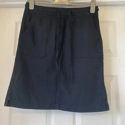 Black Linen Skirt With Patch Pockets 10 - Image 1 of 4