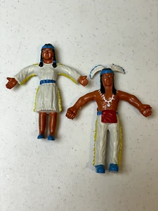 2 Vintage Indian Bendy Bendable Action Figure Posable Bendies. - Picture 1 of 3