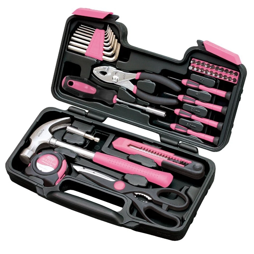 Apollo Precision Tools Pink 39 Piece General Tool Set - Image 1 of 4