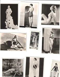 HOLLYWOOD  STARLETS- lot of  PIN-UP/CHEESECAKE 1930s CIGARETTE/TOBACCO cards(9) - Picture 1 of 2