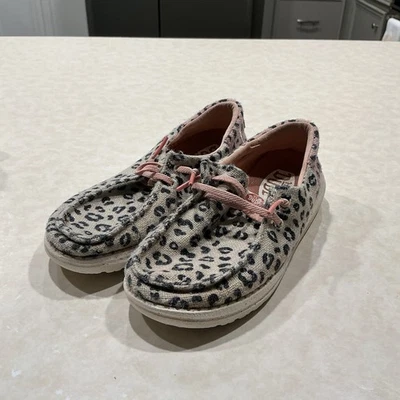 Hey Dude Youth Wendy Funk Leo sneakers Size TD 13 Leopard Cheetah Animal Print - Image 1 of 4