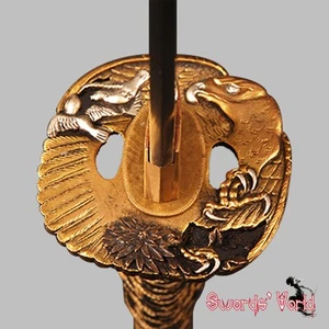 Gold Eagle High Grade Brass Tsuba Guard For Japanese Katana Wakizashi Tanto - Picture 1 of 3