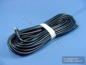 Leviton Black 50' Coaxial Video Cable RG59 Plugs 75-Ohm F-Type Wire C5851-50E - Afbeelding 1 van 5